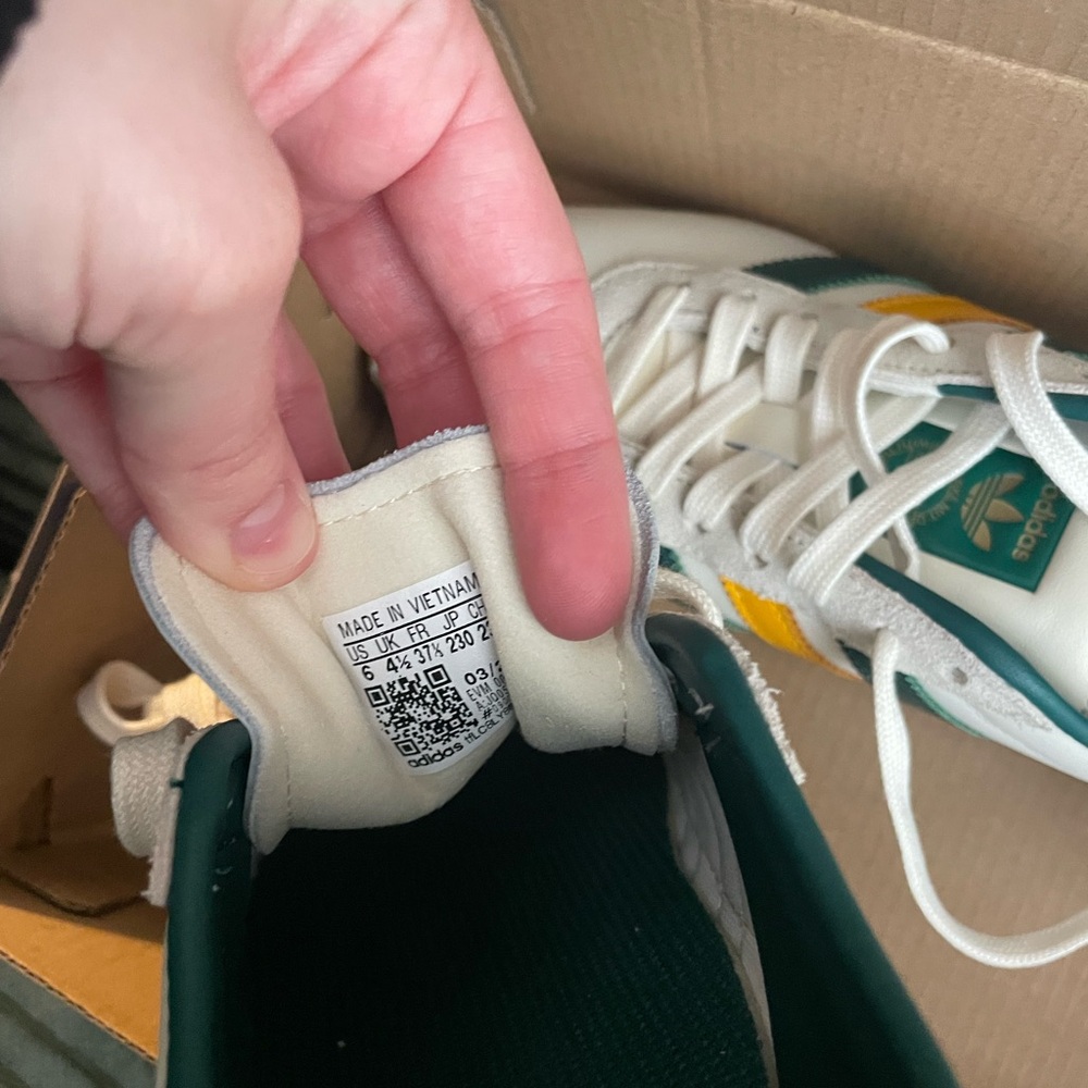 Adidas Tokyo Original White Sneakers with Green and Yellow Accents - Picture 4 of 4